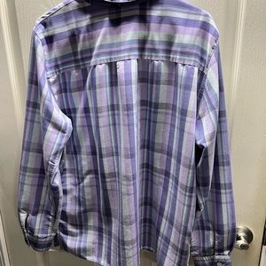Alfred Dunner Ladies Purple plaid shirt. Size 14